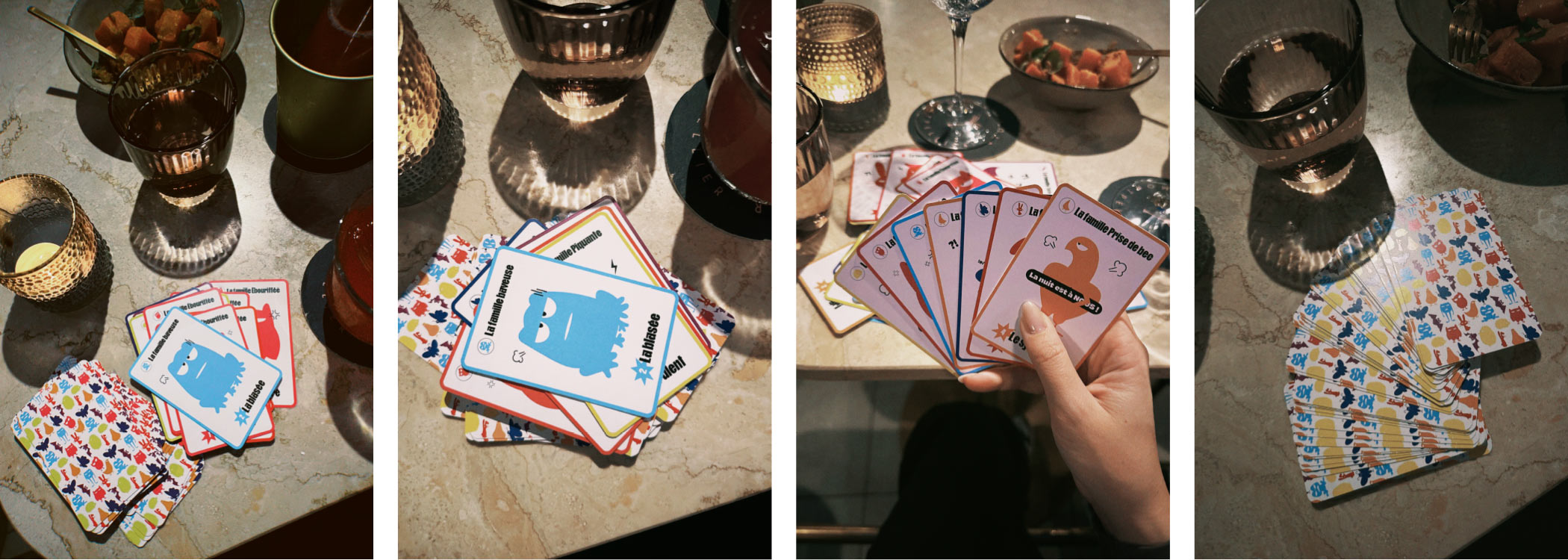 Photos en situation dans un bar du jeu des 7 familles révoltées.